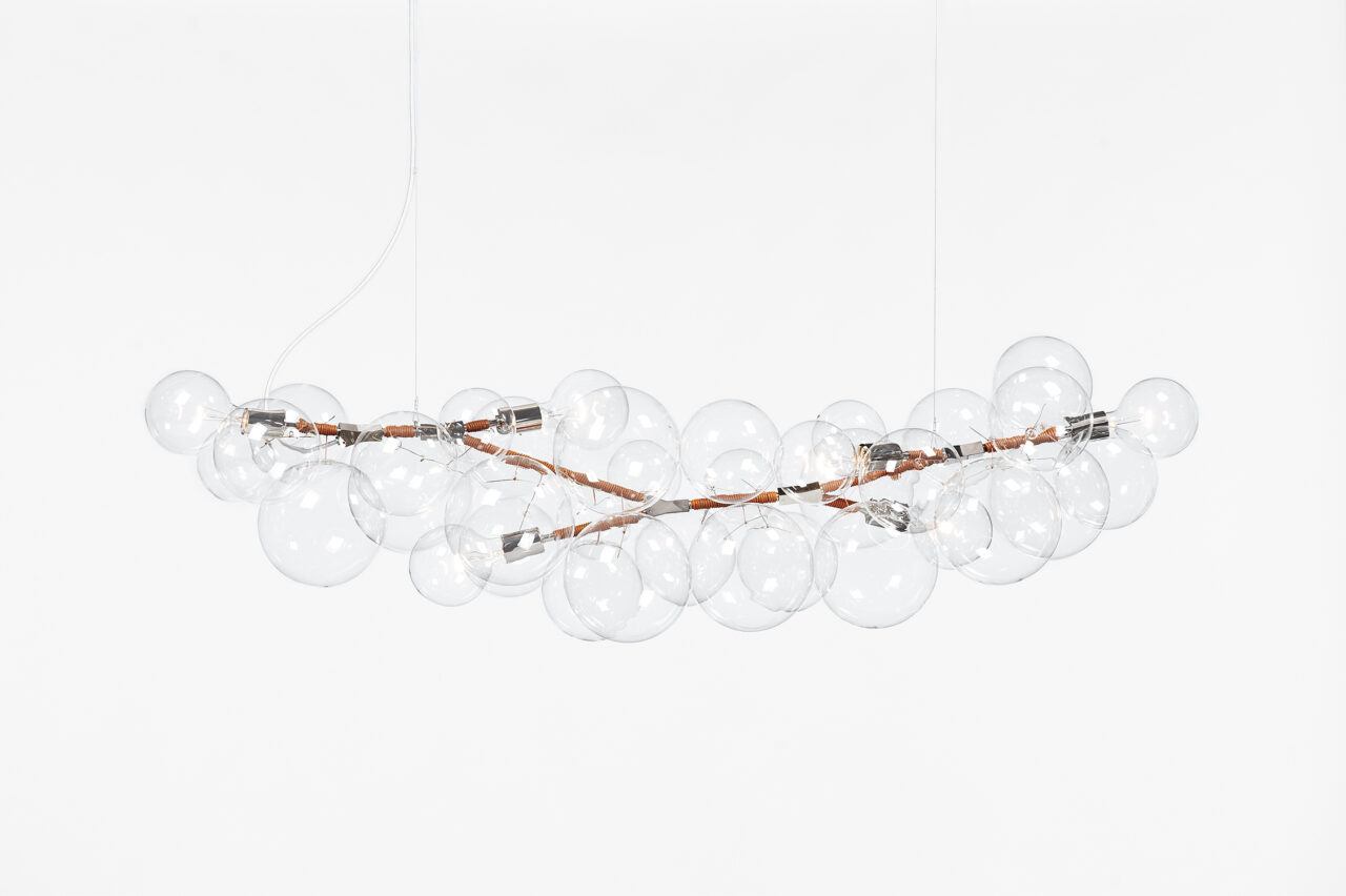 Six light horizontal bubble chandelier