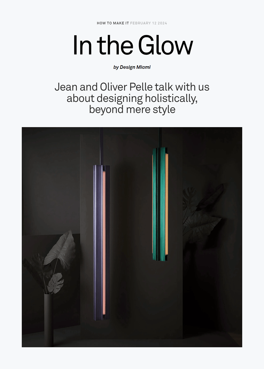 Screenshot of interview with Pelle from Design Miami website