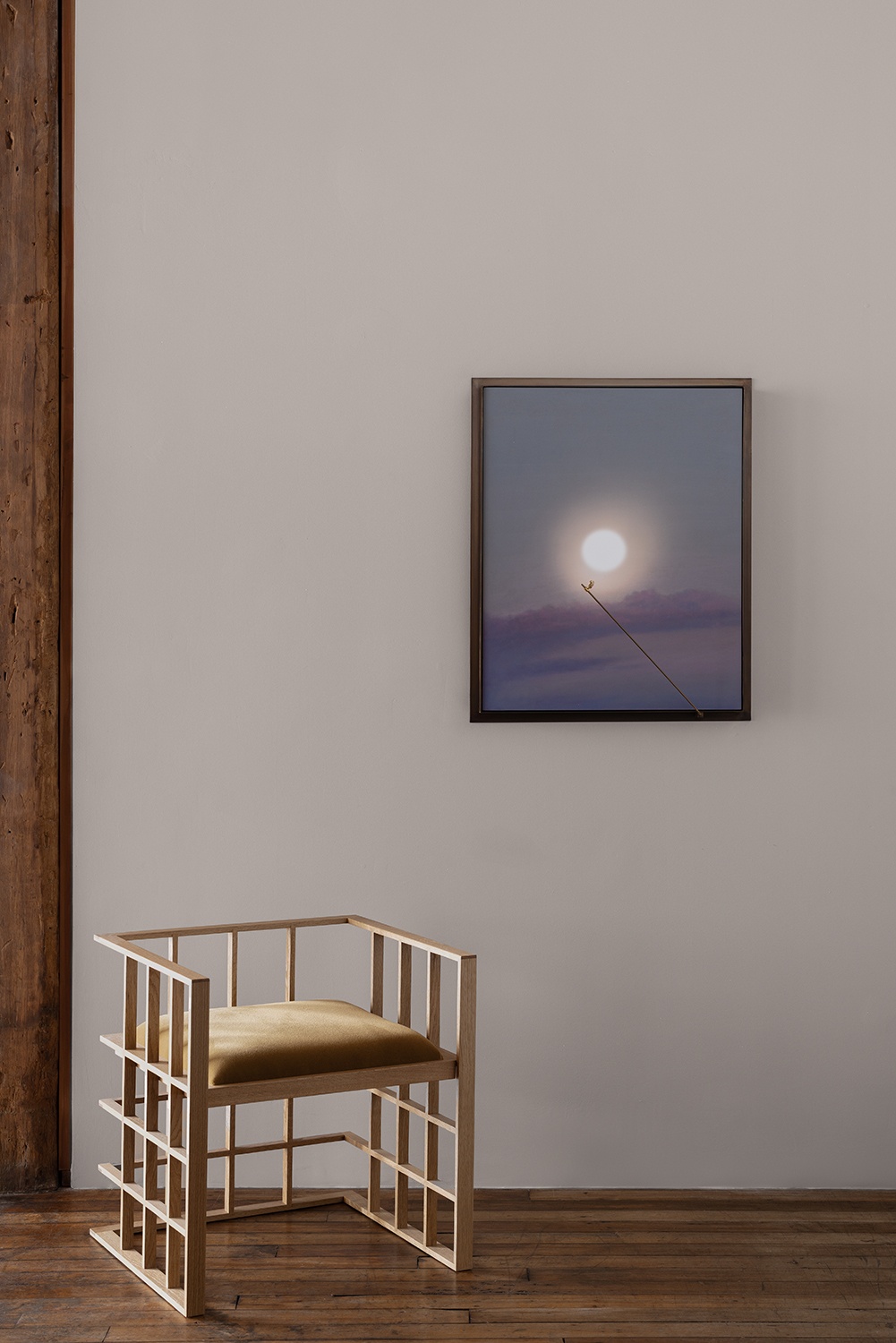 Pelle Skylit Painting shown with Quadrat Armchair